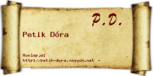 Petik Dóra névjegykártya